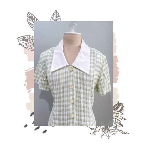 Vintage Buttondown Checkered Dress - Picture 3 of 5